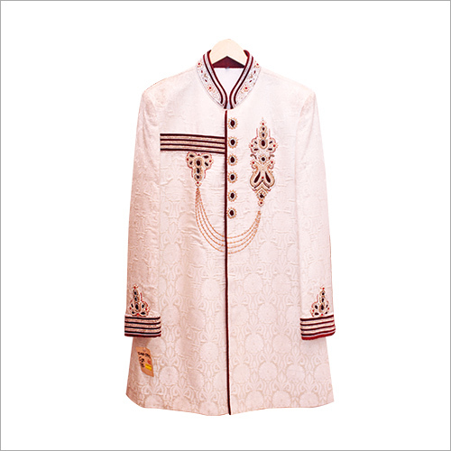 Rajwada Style Brooch Wedding Sherwani