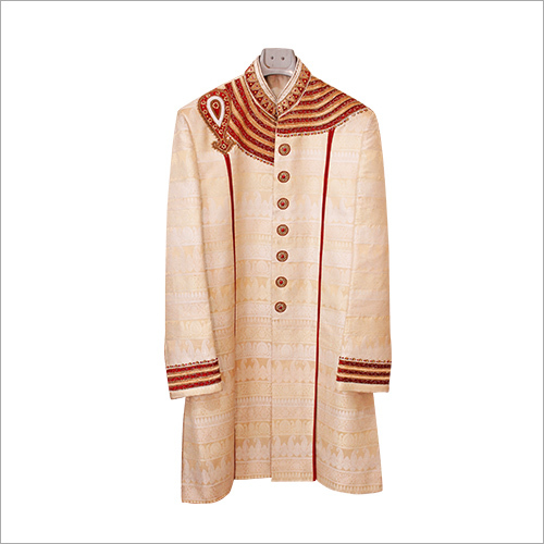 Fancy Maroon Wedding Sherwani