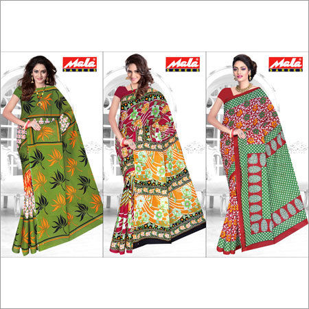 Multi Color Designer Cotton Printed Saree