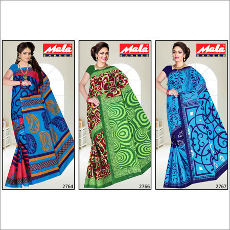 Multi Color Bengal Cotton Print Saree