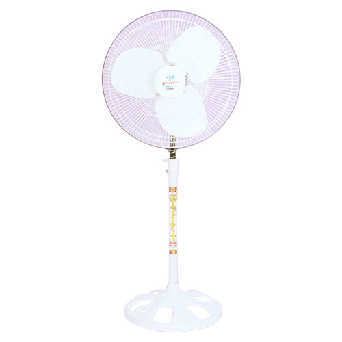 White Plastic 16 Inch Fan - 60W, 3-Speed, Adjustable Height, Oscillation, Quiet Operation
