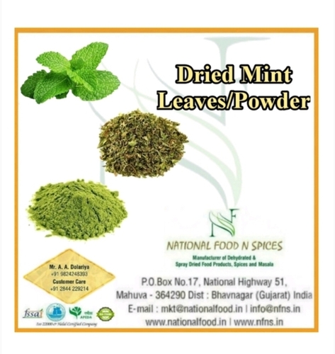 Green Dehydrated Mint Powder