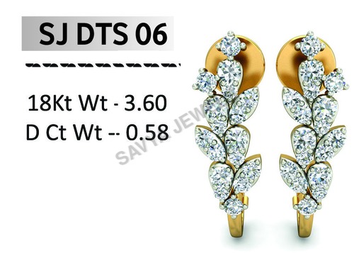 Ladies Gold Diamond Earring