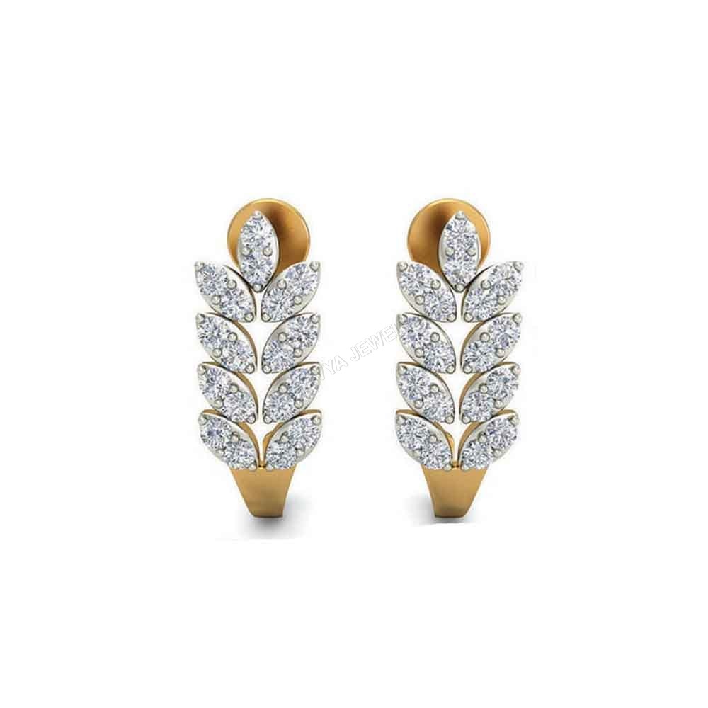Ladies Diamond Leaf Earring