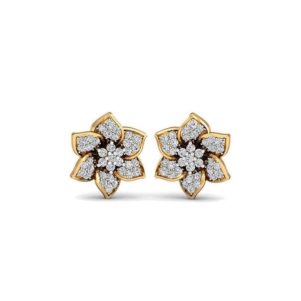 Ladies Diamond Flower Earring