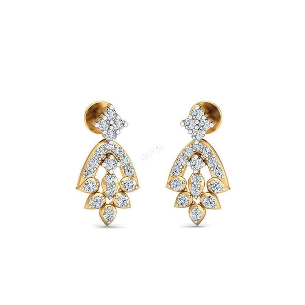 Ladies Gold Diamond Earring