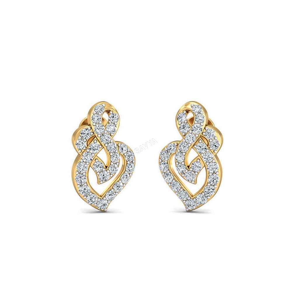 Ladies Gold Diamond Fancy Earring