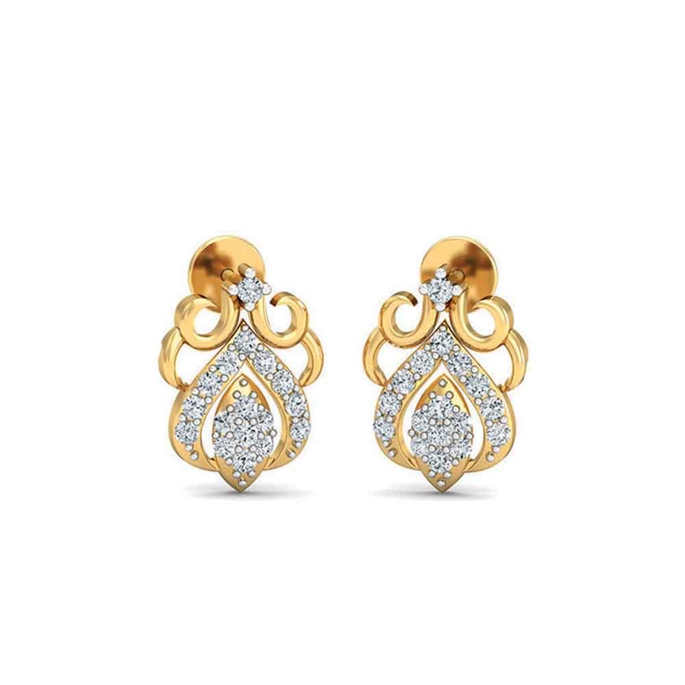 Ladies Stylish Gold Diamond Earrings