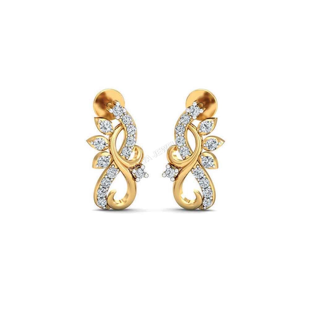 Ladies Polished Diamond Trendy Earrings