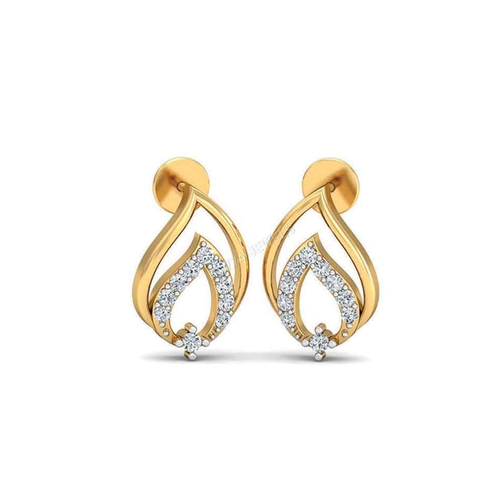 Ladies Gold Diamond Earring