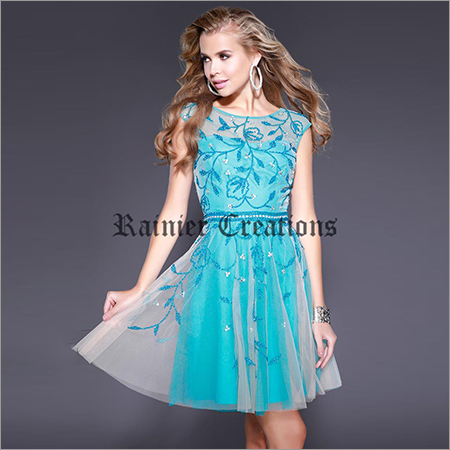 Ladies Blue One Piece Dress