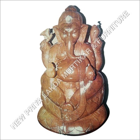 Wooden Ganpati Statue