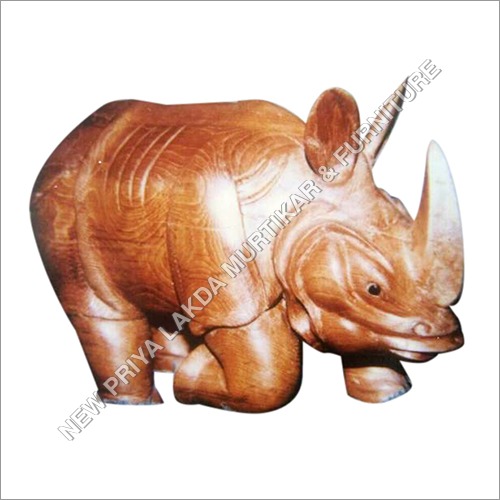 Wooden Hippopotamus Statue