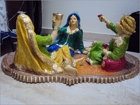 Tabletop Rajasthani Statues - Hand-Made Glass-Fiber Height 406.4 to 609.6 mm | Durable Easy to Clean Polished Finish