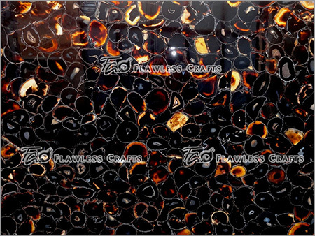 Black Carnelian Backlit - Polished Carnelian, 10-20mm Thickness, Black | Backlit Design, Elegant Aesthetic, Natural Stone