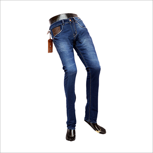 Mens Plain Blue Denim Jeans - Cotton, Waist Size 30-36, Length 1041.4-1092.2 mm | Slim Fit, Hard Wash, Plain Dyed, Durable Fabric, Easy Care