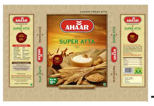 Atta Printed Pouches - Laminated Material 820x558 mm, Multicolour, Leakproof Tear Resistant
