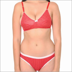 Bra Panty Set - Polyester Blend, Size S-XL, Red | All-Season Use, Breathable Fabric, Colorfast, Comfortable Wear, Stylish Design