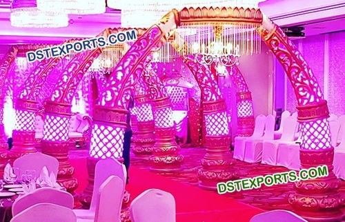 Fiber Carved Aisleway Pillars - Fiber, Pink, Variable Size | Elegant Design, Intricate Carving, Durable, Customizable