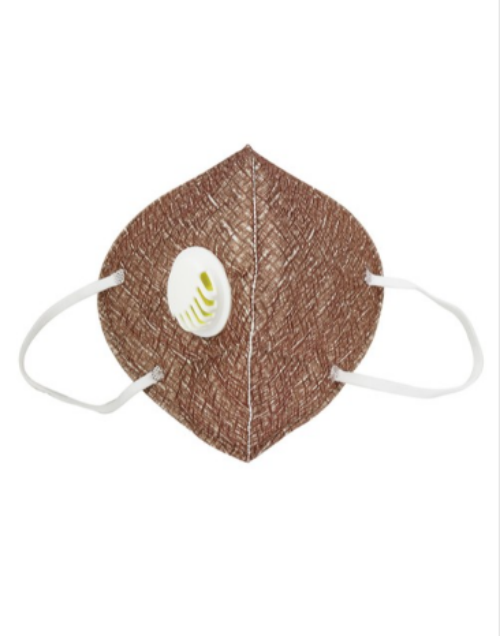 Mask - Cotton & Fabric, 18x17x1 cm, Brown Color | 99.97% Dust Protection, Ventilated Design