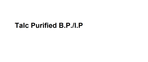 Talc Purified B.P./I.P