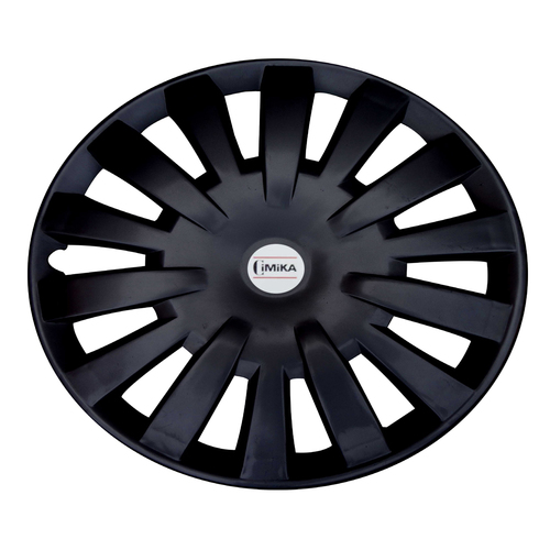 Cimika Wheel Cover - 15 Inch Universal Fit, Glossy Matt Black Finish with Scratch Resistance and U.V. Protection