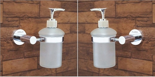 Round Brass Foam Dispenser With Holder