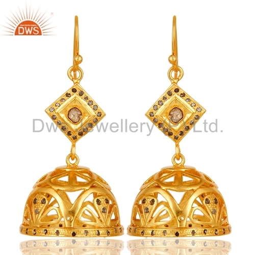 Designer Pave Set Diamond Traditional Earrings