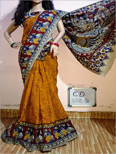 Kalamkari Hand made Mullmal Cotton Sarees