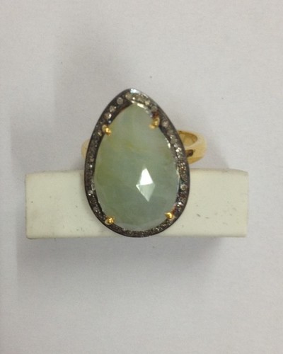 Diamond Green Sapphire Ring