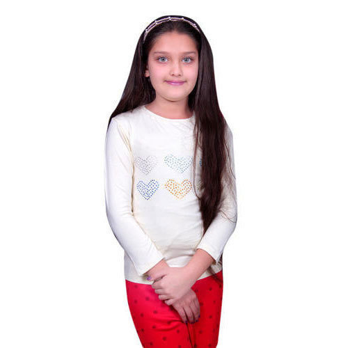 Girls Cotton White Top
