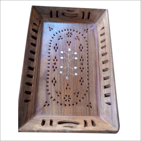 Wooden Serving Tray - Sheesham Wood, 12x8 Inches | Durable, Elegant Design, Easy to Clean, Versatile Use