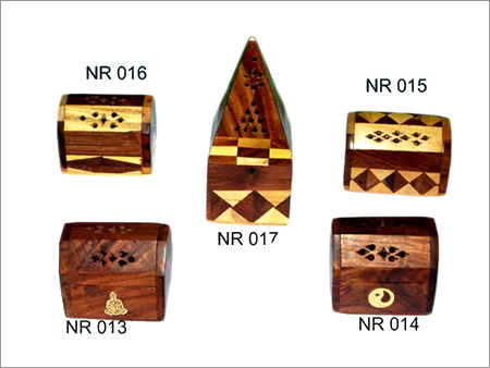 Wooden Box Cone Temple - Hand-Carved Wood, Brown | Elegant Traditional Design, Multi-Use Incense Burner, Gift-Ready