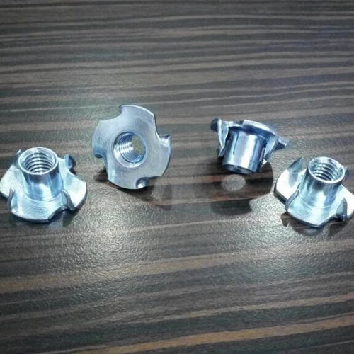 Tee Nut - Carbon Steel & Stainless Steel, Galvanized Finish with Four Prong Design