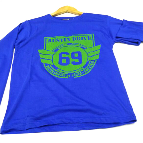 Blue Round Neck Full T-Shirt