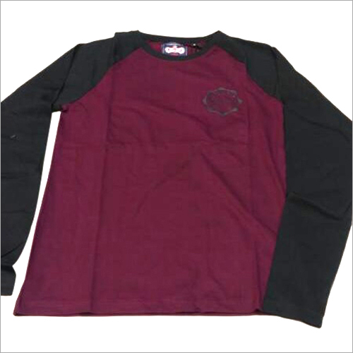 Red And Black Round Neck Full T-shirt