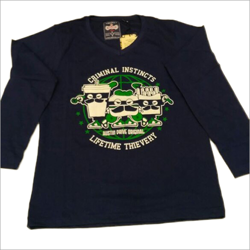 Black Round Neck Full T-Shirt