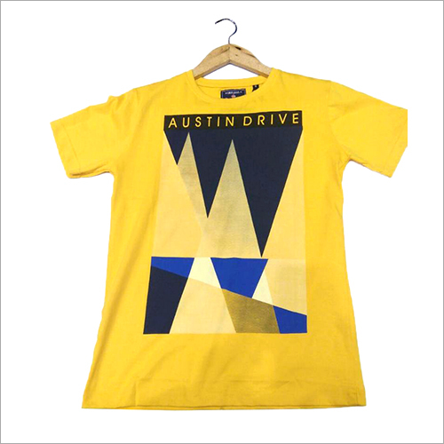 Yellow Round Neck Half T-Shirt