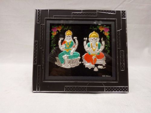 Silver Plated 999 ganesh laxmi frame