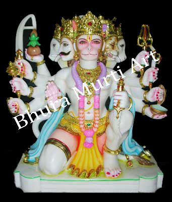 Marble Panchmukhi Hanuman Statue