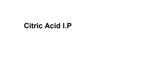 Citric Acid I.P C6H8O7