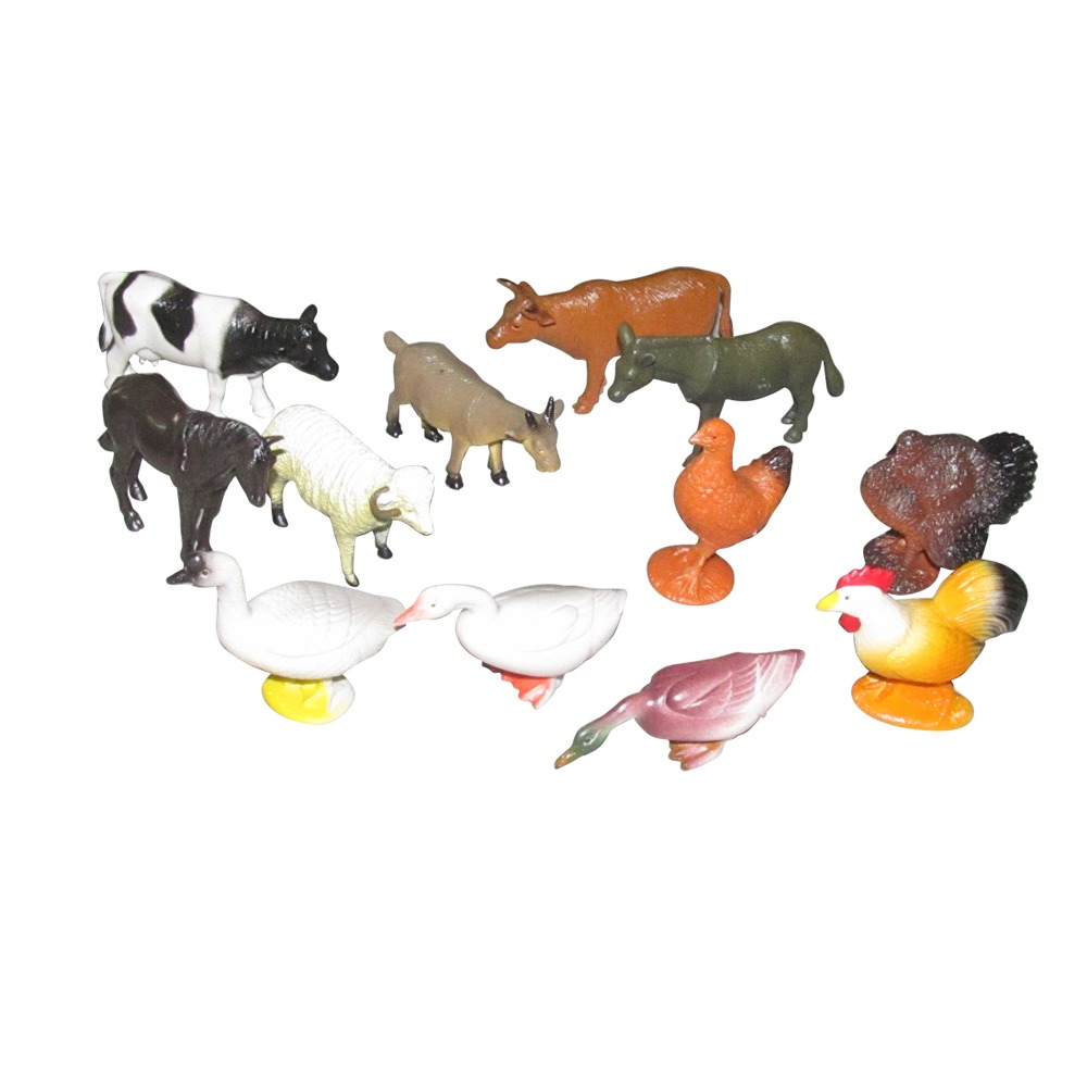 PTCMART Farm Animals Figures Set For Kids,Pack Of 12A