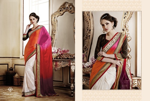 Off White Designer Saree Shop Online