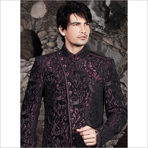 Mens Black Beautiful Sherwani