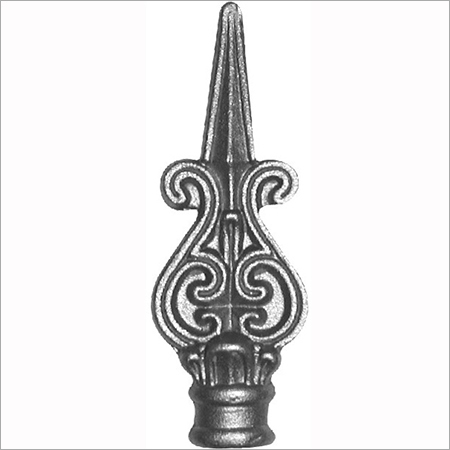 Drop Forged Railhead - Drop Forged Iron, Varied Sizes, Powder Coated | Durable, Ornate, Weather Resistant, Threaded Mounting
