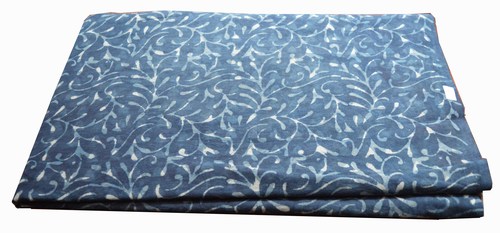 Blue Hand Block Printed Indigo Bagru Dabu Fabric