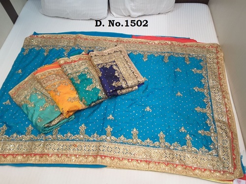 Blue Heavy Stone Work Designer Saree Online