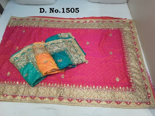 Magenta Stone Work Designer Saree In Surat
