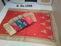 Red Heavy Stone Work Sarees