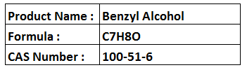 Benzyl Alcohol - C7H8O, Boiling Point 205°C, Purity 99% | Solvent, Preservative, Antiseptic, Fragrance Intermediate